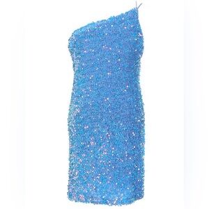 Blue Sequin Kids Formal Dress